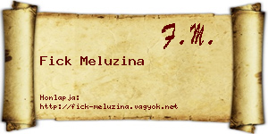 Fick Meluzina névjegykártya